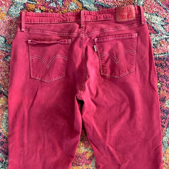 Levi’s | Women's Magenta 505 Straight Chino Pants Jeans, zip/button closure, 10 - Picture 3 of 14